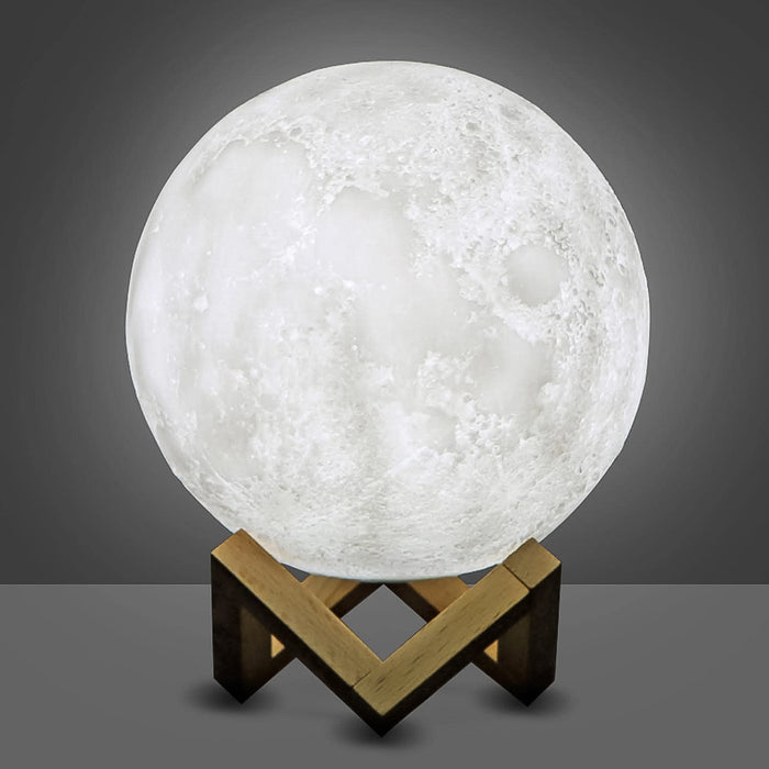 Moon Night Lamp with Plastic Stand Night Lamp for Bedroom (15x13 Cm / 1 Pc)