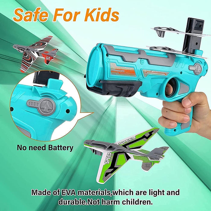 Airplane Launcher Gun Toy with Foam Glider Planes, Air Battle Gun Toys ( 5 Plane Include )