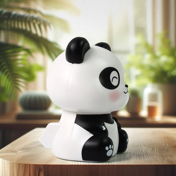 Car Decoration Solar Power Moving Head Panda Statue Creative