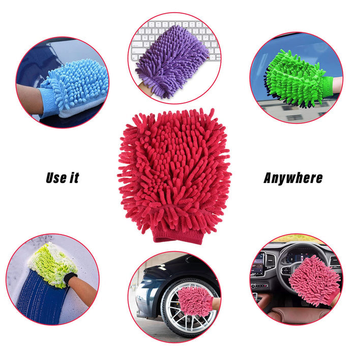 Double Sided Microfiber Hand Glove Duster (Mix Color) Set of 2