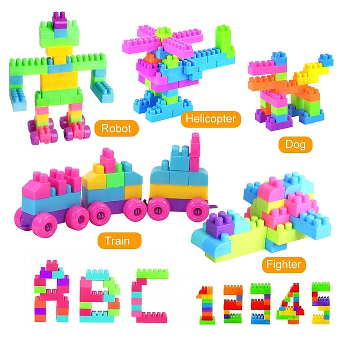 Blocks Set for Kids, Play Fun and Learning Blocks for Kids (Multicolor, 60 Bricks Blocks)