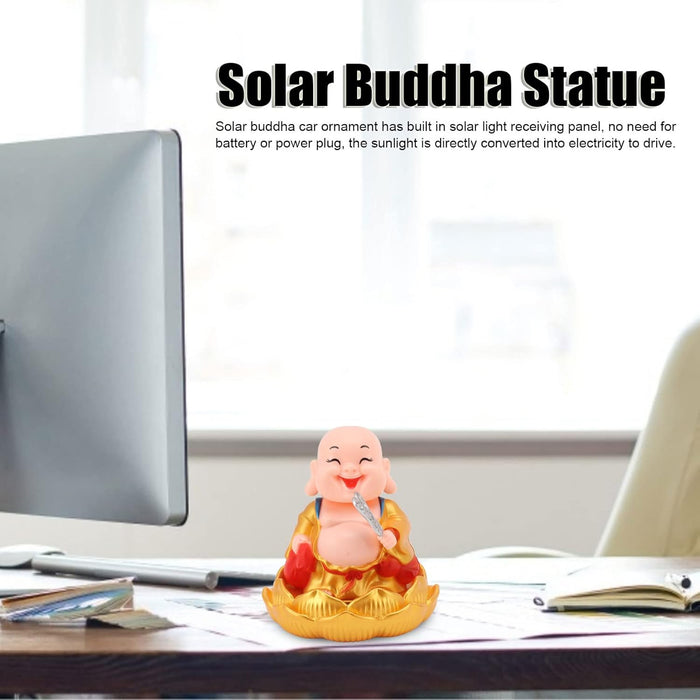 Solar Power Moving Buddha Car Ornament