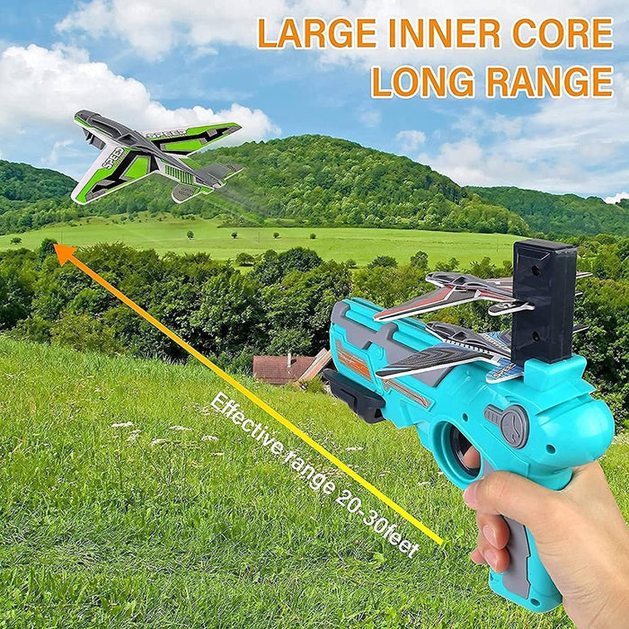 Airplane Launcher Gun Toy with Foam Glider Planes, Air Battle Gun Toys ( 5 Plane Include )