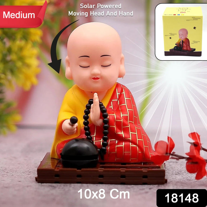 Solar Powered Sitting Buddha Statue,  Moving Head and Hand