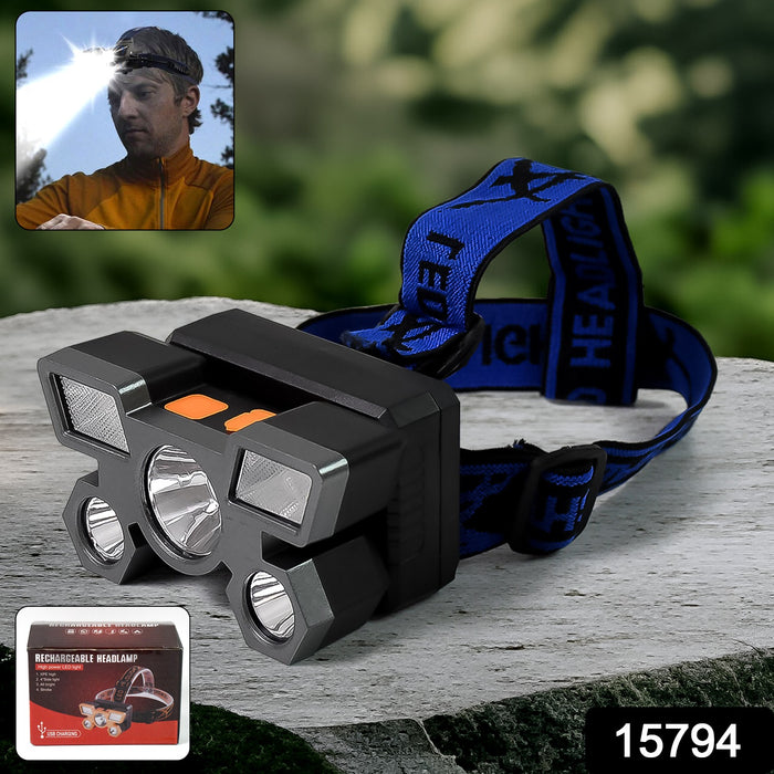 5 LED Headlamp USB Rechargeable Head Light