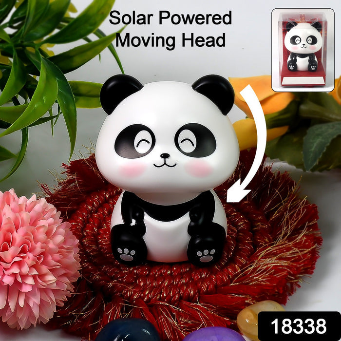 Car Decoration Solar Power Moving Head Panda Statue Creative