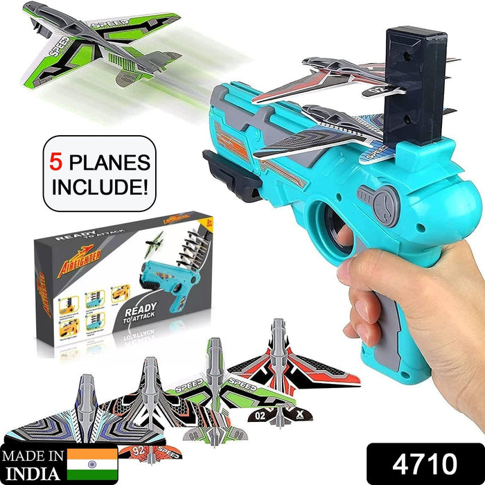 Airplane Launcher Gun Toy with Foam Glider Planes, Air Battle Gun Toys ( 5 Plane Include )