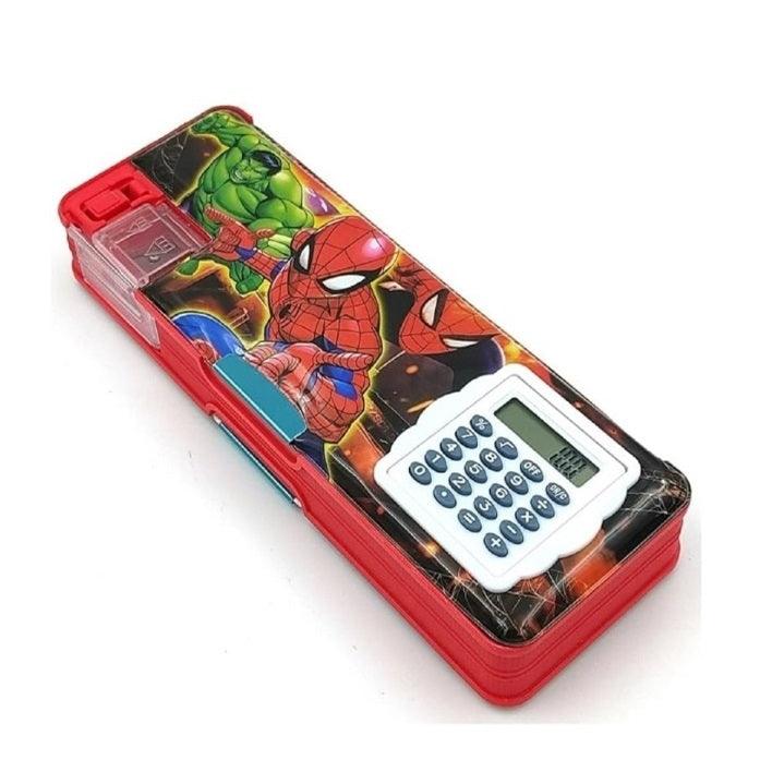 Spiderman red color boys geometry box with calculator