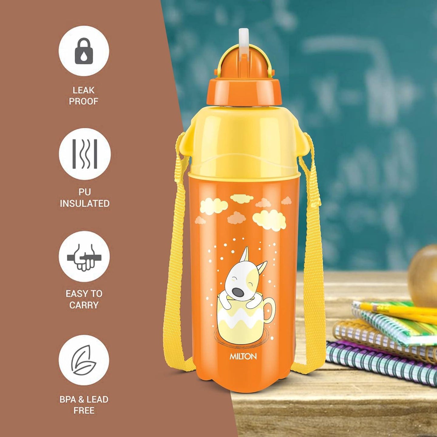 Orange color unisex water bottle