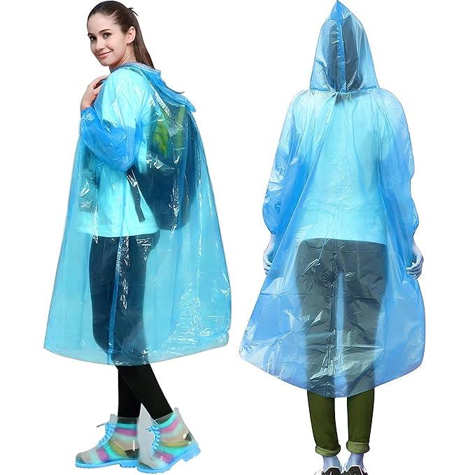 Raincoat Poncho with Hood Raingear Rainsuit Rain Protection Barsaati Water Resistant Reusable Rainwear for Men Women