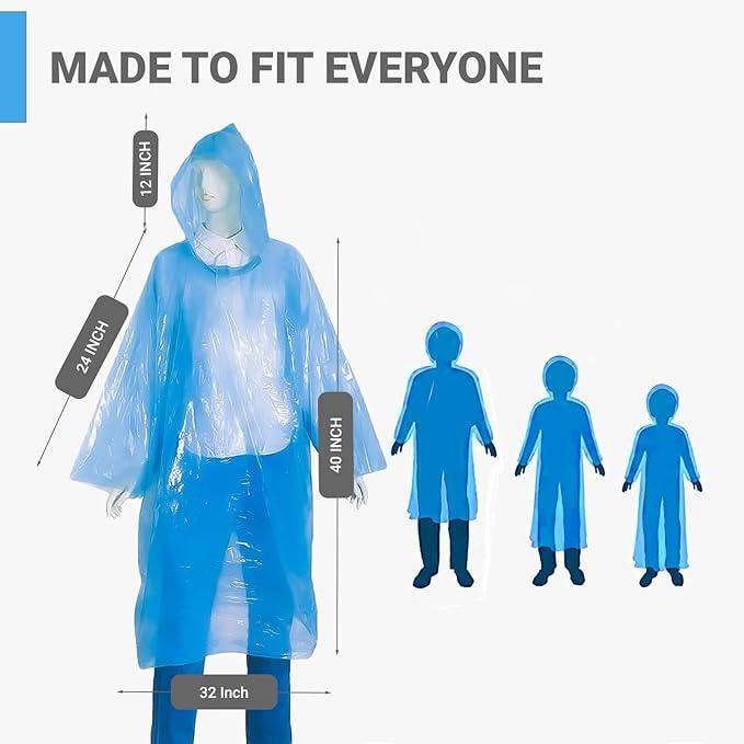 Raincoat Poncho with Hood Raingear Rainsuit Rain Protection Barsaati Water Resistant Reusable Rainwear for Men Women