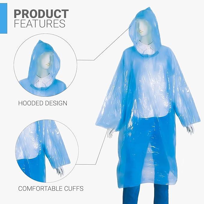 Raincoat Poncho with Hood Raingear Rainsuit Rain Protection Barsaati Water Resistant Reusable Rainwear for Men Women