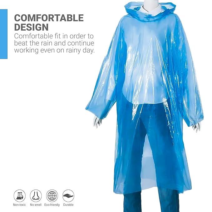 Raincoat Poncho with Hood Raingear Rainsuit Rain Protection Barsaati Water Resistant Reusable Rainwear for Men Women