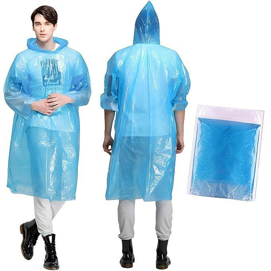 Raincoat Poncho with Hood Raingear Rainsuit Rain Protection Barsaati Water Resistant Reusable Rainwear for Men Women